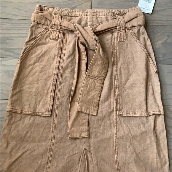 NWT Free People Catching Feelings Brown Midi Skirt - Picture 3 of 7